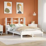 vidaXL Krevet s regalom z knjige bez madraca bijeli 120x190cm borovina Cijene