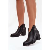 Boto Insulated Women's Ankle Boots On Heel From Eco Leather Black Talienne Cijene