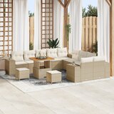 vidaXL 13-dijelni vrtni sofa set s jastučićima bež poli ratan akacija Cijene