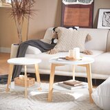 SoBuy komplet 2 konzolnih mizic bele barve v skandinavskem slogu, (20814853) | Shoptok.si