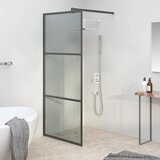 Pregrada za tuširanje 90 x 195 cm s tamnim staklom ESG crna | shoptok.hr
