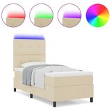  Krevet s Box Springom s madracem &amp LED krem 90x190 cm tkanina | shoptok.hr