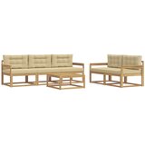  Set vanjskih sofa s jastukom 6 pcs Bijela i bež | shoptok.hr