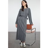 Trendyol Anthracite Wide Ribbed Knit Dress | shoptok.hr