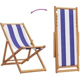  Sklopiva stolica za plažu plavo-bijela od eukaliptusa i tkanine | shoptok.hr
