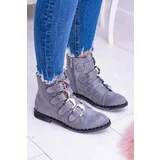 Kesi Lu Boo Dark Grey Suede Virginia Rock Star Ankle Boots