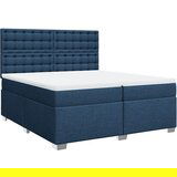 vidaXL Box spring postelja z vzmetnico modra 200x200 cm blago, (21302389) | Shoptok.si