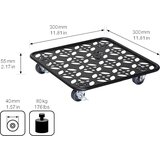Wagner Pomični podstavek za lončnice BLACK, jeklo, nosilnost 60 kg, DxŠ 300 x 300 mm, črne barve | Shoptok.si