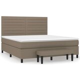  Box spring postelja z vzmetnico taupe 160x200 cm blago, (20894693) | Shoptok.si