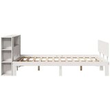 vidaXL Krevet s regalom z knjige bez madraca bijeli 150x200cm borovina | shoptok.hr