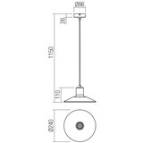  Redo 01-4054 - Visilica na sajli FRESNO 1xE27/42W/230V prečnik 24 cm | Eponuda.com