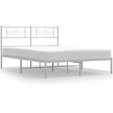  The Living Store Kovinski posteljni okvir z vzglavjem bel 135x190 cm - Posteljni Okvir, (21529423) | Shoptok.si