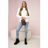 Kesi Sweater with decorative weave ecru | shoptok.hr