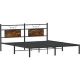  Posteljni okvir brez vzmetnice hrast 183x213 cm inženirski les, (21829171) | Shoptok.si