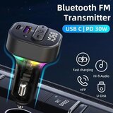 Kettz fm transmiter i punjač yare bluetooth QC3.1 type-c PD30W led Cene