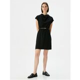 Koton Mini Dress Scoop Neck Belt Detailed Short Sleeve Cene
