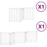 vidaXL Ograda za pse z vrati zložljiva 9 panelov bela 450 cm les | Shoptok.si