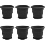  Saksije za biljke 6 pcs Crna Ø 30 x 25 cm Plastika | shoptok.hr