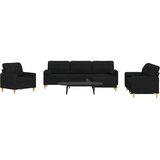 vidaXL 4-dijelni set sofa s tabureom i jastucima crni tkanina Cijene