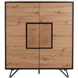 XORA visoka komoda, črna, barve hrasta | Shoptok.si