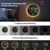 HAITANG 20 cm digitalna stenska ura z RGB-prikazom in daljincem | Shoptok.si