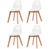 Maison Chic Jedilni stoli - Vzorci stoli 4 kosi bela plastika A4, (22032348) | Shoptok.si