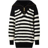 River Island Pletena obleka črna / bela | Shoptok.si