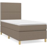  s oprugama i madracem smeđesivi 90x190 cm od tkanine | shoptok.hr