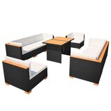  10-dijelna vrtna garnitura od poliratana s jastucima crna | shoptok.hr