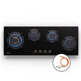 Klarstein Goldflame 4 Slim, plinska ploča za kuhanje, 4 plamenika, samostalna, prirodni plin/propan, nehrđajući čelik | shoptok.hr