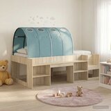  Krevet s tunelom s policom 3 kom. Hrast sonoma i svjetloplava Smeđa 90 x 190 cm | shoptok.hr