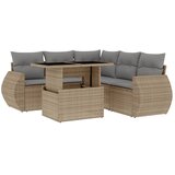 vidaXL 6-dijelni set vrtnih sofa s jastucima bež od poliratana | shoptok.hr