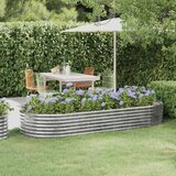 vidaXL visoka greda iz prašno premazanega jekla 249x100x36 cm srebrna | Shoptok.si