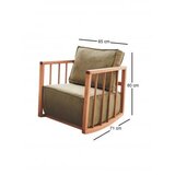 Atelier Del Sofa Fotelja Sallanan 71x57x80 cm, Kaki | Eponuda.ba