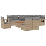  11-dijelni set vrtnih sofa s jastucima bež od poliratana | Eponuda.ba