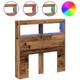 Ormarić za uzglavlje s LED svjetlima staro drvo 100x17x102 cm | shoptok.hr