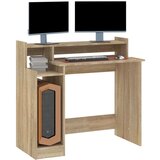 vidaXL Pisalna miza z LED lučmi sonoma hrast 97x45x90 cm kons. les | Shoptok.si