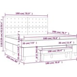  Box spring postelja z vzmetnico temno rjava 180x200 cm blago, (20902229) | Shoptok.si
