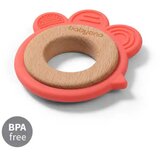 BabyOno Silikonsko-lesen grizalo Koka, barva breskve | Shoptok.si