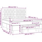  Okvir kreveta s oprugama i madrac svjetlosivi 180x200cm tkanina | shoptok.hr