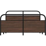 vidaXL Kovinski posteljni okvir brez vzmetnice rjavi hrast 160x200 cm | Shoptok.si