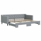  Dnevni krevet na razvlačenje svjetlosivi 90 x 200 cm od tkanine | shoptok.hr