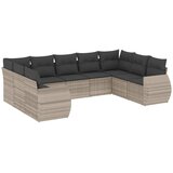  9-dijelni set vrtnih sofa od poliratana s jastucima svjetlosivi | shoptok.hr