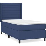  Box spring postelja z vzmetnico moder 80x200 cm blago, (20894724) | Shoptok.si