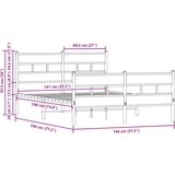 vidaXL Posteljni okvir brez vzmetnice z vzglavjem/vznožjem 140x190 cm | Shoptok.si