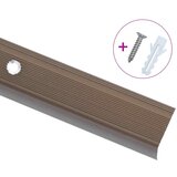  Rubnjaci za stepenice L-oblika 15 kom aluminijski 90 cm smeđi | shoptok.hr