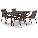  5-dijelni vrtni blagovaonski set smeđe-crni | shoptok.hr