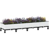  Vrtni saksija s kotačima Bijela 160 x 40 x 33 cm PP | shoptok.hr
