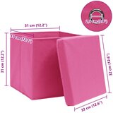  Kutije za pohranu s poklopcima 10 kom roze 32x32x32 cm tkanina | Eponuda.ba
