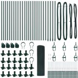 vidaXL Zaključana žica s 13 flanširanih stupova Zelena 1x50 m Čelik | shoptok.hr